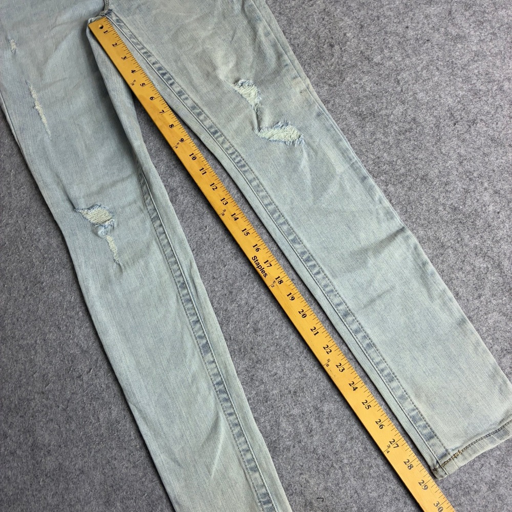 Seven7 Tummyless High Rise Skinny Jeans Light Wash Distressed Women Size 2 27x29 - Picture 6 of 10